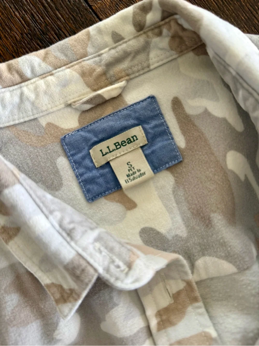 L.L. Bean Women’s Neutral Camo Button-Down Shirt